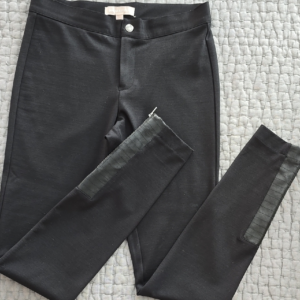 Banana Republic Ponte Knit Pants with Side Zipper Detail